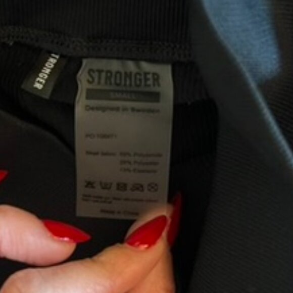 NWOT Stronger the Label ribbed black leggings - Picture 2 of 4